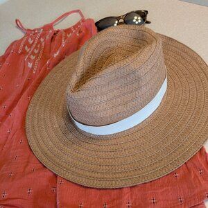 Madewell Packable Braided Straw Hat Warm Nutmeg Color Size Small Medium S/M